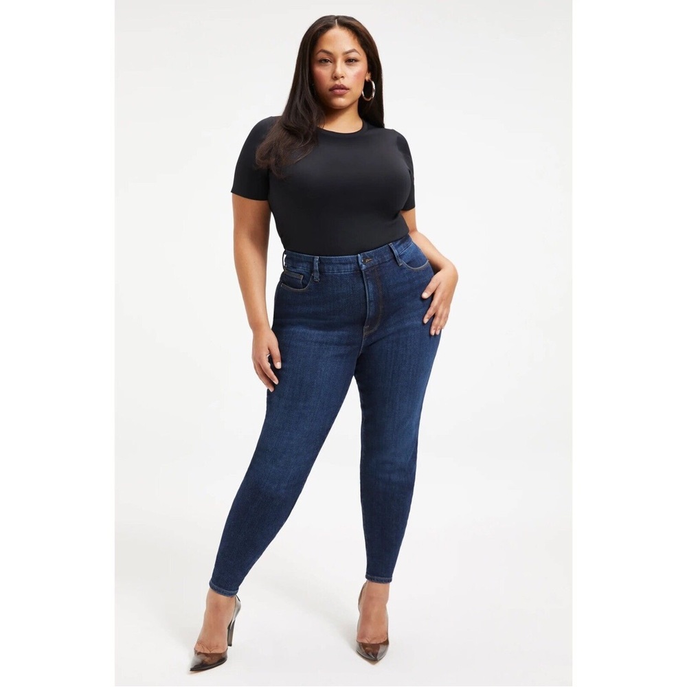 NEW Good American Good Waist Chewed Back Pockets